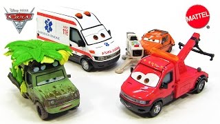 Disney Cars Alfredo the Ambulance Towin Eoin Wild Miles Axlerod Grem with Camera Deluxe 2014 [upl. by Ttelrats540]