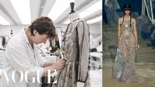 How a Dior Dress Is Made From Sketches to the Runway  Sketch to Dress  Vogue [upl. by Ayisan]