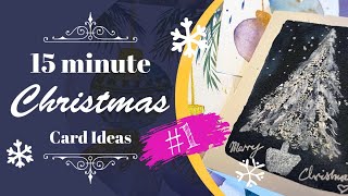 Easy fun 15 minute Watercolor Christmas cards for everyone Paint a card a day with me this month [upl. by Denni284]