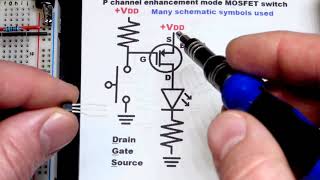 Quick BS250 E line package P channel enhancement mode MOSFET switch circuit by electronzap [upl. by Salahi]