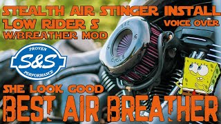 M8 Low Rider S SampS Stealth Air Stinger Air Filter Install With External Air Breather Mod [upl. by Sidonie366]