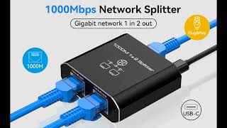 ATLAHET Ethernet Splitter 1 in 2 Out HighSpeed 1000100Mbps Ethernet Splitter [upl. by Einohpets]