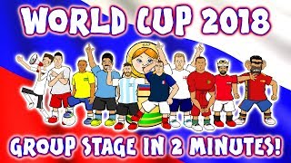 🏆WORLD CUP GROUP STAGE in 2 MINUTES🏆 Every Game Russia 2018 Highlights Montage Parody Goals [upl. by Inalak225]