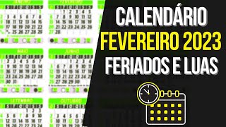 Feriados Fevereiro 2023  Calendário Lunar e Feriados de Fevereiro 2023 [upl. by Ardnusal]