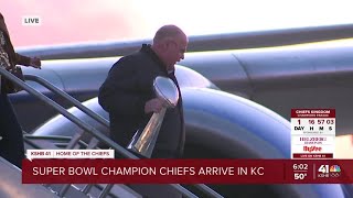 Andy Reid emerges with Lombardi Trophy [upl. by Lilybel]