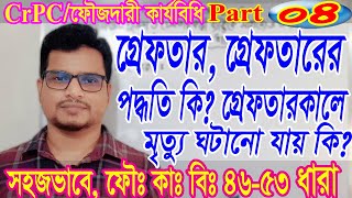 The Code of Criminal Procedure 1898 CrPC Part 4 ফৌজদারি কার্যবিধি ১৮৯৮ section 46 to 53 [upl. by Aredna307]