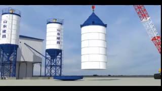 haomei concrete batch plant installation Video of Bolted Type Cement Silo [upl. by Adidnac]