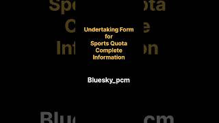 Undertaking Form Sports Quota Download and Fill The form  DELHI UNIVERSITY [upl. by Alledi]