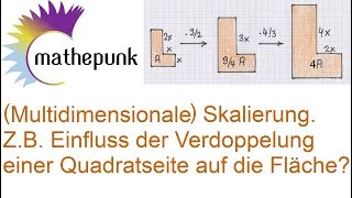 Multidimensionale Skalierung ZB Einfluss der Verdoppelung einer Quadratseite auf die Fläche [upl. by Garnett]