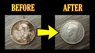 How to Clean Silver Coins Easy and Cheap From Home coincollecting [upl. by Arahahs]