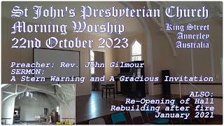 22nd October 2023 MORNING SERVICE St Johns Annerley Presbyterian Church released 29th October [upl. by Warton]