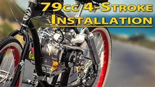 How To Installation Guide  79cc 4Stroke Bicycle Engine Kit [upl. by Sivatnod]