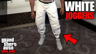 UPDATED HOW TO GET WHITE JOGGERS IN GTA 5 ONLINE AFTER PATCH 169 SUPER EASY [upl. by Limak344]