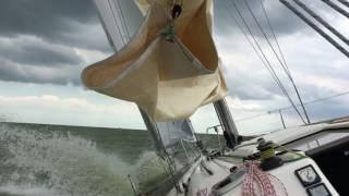 Dufour 34  Sailing Ijsselmeer heavy wind [upl. by Marcy]