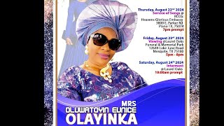 CELEBRATION OF LIFE amp SERVICE OF SONGS FOR MRS OLUWATOYIN EUNICE OLAYINKA [upl. by Oneida415]