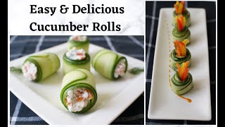 How to make Cucumber Rolls Quick amp Easy Snacks Healthy Delicious Appetizer Vegan [upl. by Philan960]