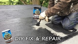 DIY How to fix repair protect and seal a felt roof and flat roof using Everbuild Black Jack [upl. by Niamart176]