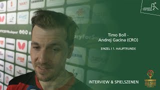 WM 2019 Timo Boll  Andrej Gacina CRO HerrenEinzel 1 Runde I Interview amp Spielszenen [upl. by Moreville]