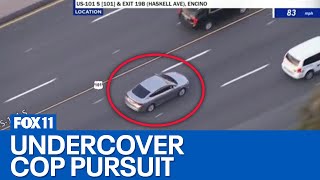 Undercover cop chases car across San Fernando Valley [upl. by Nalaf]