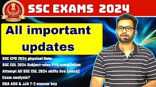 SSC Exams latest updates CGL 2024 Answer key analysis attempt all shifts live CPO PETPST date🙏🏻 [upl. by Foley]