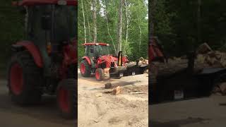 Firewood Processor  Halverson HWP120 on a Kubota tractor [upl. by Enineg174]