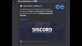 NEW SCAM BOT ON DISCORD ADD BOT FOR FREE NITRO [upl. by Terb]