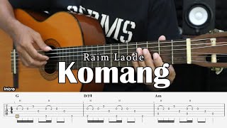 Komang  Raim Laode  Fingerstyle Guitar Tutorial  TAB amp Lyrics [upl. by Ardet]