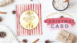 Brilliant Watercolour Christmas Card Ideas Golden Carousel With Metallic Paint [upl. by Alston]