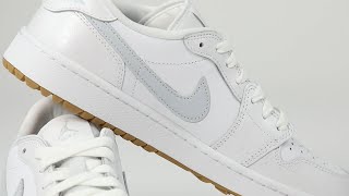 Nike Air Jordan 1 Low G Golf Shoes  WhitePure PlatinumGum [upl. by Kcinom]