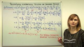 Rastavljanje kvadratnog trinoma na linearne činioce  Matematika II [upl. by Ahsoik]