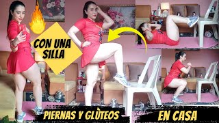 ENTRENA🔥😱PIERNAS y GLÚTEOS con una SILLA🪑en CASA 💯 Ejercicios SENCILLOS [upl. by Ashien]