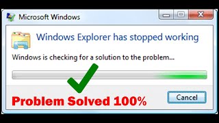 windows explorer has stopped working Windows 71011  window explorer stop working windows 10 [upl. by Hanaj45]