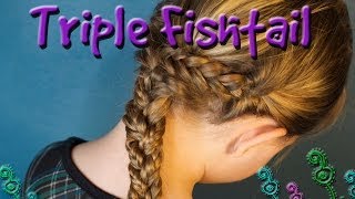 Triple Fishtail Braid Hair Tutorial [upl. by Francis891]