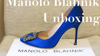 Manolo Blahnik Unboxing  Luxury Designer Shoes [upl. by Ocirnor]