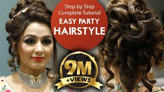 Easy Party Hairstyle Tutorial  Step By Step Bridal Hair Tutorial Video  Krushhh by Konica [upl. by Elleraj]