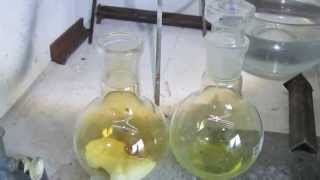 HNO3 distillation from KNO3  conc H2SO4 [upl. by Revlis]