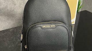 MICHAEL KORS Jaycee Medium Pebbled Leather Backpack black [upl. by Leakcim]