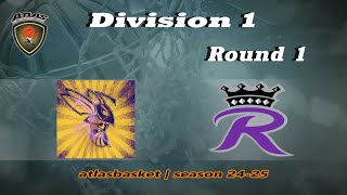 Atlasbasket  Div 1Round 1  ΣΚΟΥΡΚΟΙ vs THE ROYALS [upl. by Oznola]