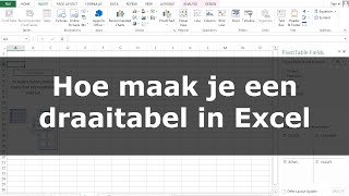 Hoe maak je een draaitabel in Excel [upl. by Charin213]