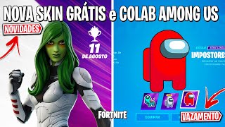 FORTNITE  GANHAR SKIN GAMORA ATUALIZAÇÃO 1740 e CROSSOVER AMONG US [upl. by Novets]