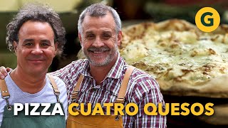 PIZZA CUATRO QUESOS 🍕 RECETA SIMPLE de los MAESTROS DE LA PIZZA  El Gourmet [upl. by Vallo26]