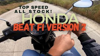 Top speed ALL STOCK  Honda beat fi Version 2 2020 model wala padin plaka [upl. by Dareg]