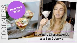 Gezonder Strawberry Cheesecake IJs à la Ben amp Jerrys  Maak Het Zelf 3 [upl. by Brackely]