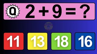 20 Math Quiz for Kids  One Digit Addition Quiz [upl. by Shawna]