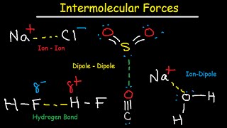 Intermolecular Forces  Hydrogen Bonding DipoleDipole IonDipole London Dispersion Interactions [upl. by Elwina]