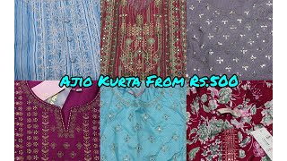 Diwali Collection Ajio Kurta Haul💞Start From 500 Avaasa Budget Party WearampCollege Wear Kurtis Review [upl. by Dlared]