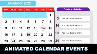 Create Animated Calendar Events Slide in PowerPoint [upl. by Edouard]