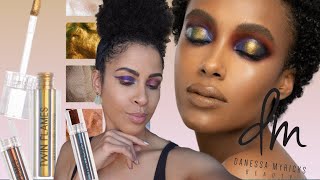 DANESSA MYRICKSTwin Flames Multichrome Pigments Swatches Comparions  Demo  kinkysweat [upl. by Jaddan]