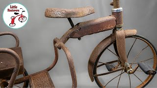 Epic Vintage Tricycle Restoration Reviving the Most Extremely Rusty Tandem Trike [upl. by Enyedy]