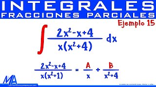 Integración por fracciones parciales  Ejemplo 15 Factores cuadráticos [upl. by Garzon]